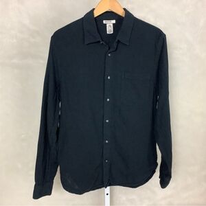 Men's Black Button-Up Hiroshi Kato Shirt